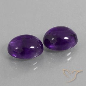 Pedras preciosas de Ametista Violeta médio natural de 6.09 ct, oval, Transparente