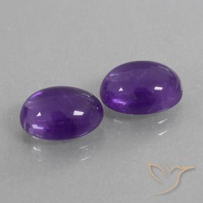 Pedras preciosas de Ametista Violeta médio natural de 5.36 ct, oval, Transparente