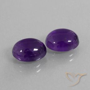 Pedras preciosas de Ametista Violeta médio natural de 5.95 ct, oval, Transparente