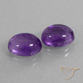 Pedras preciosas de Ametista Violeta Médio-claro natural de 5.80 ct, Corte Oval, Transparente