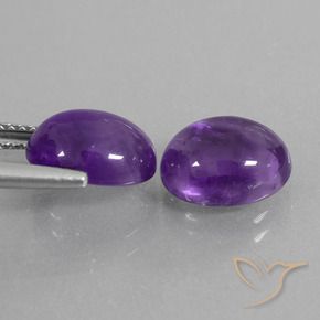 Pedras preciosas de Ametista Violeta Médio-claro natural de 5.80 ct, Corte Oval, Transparente