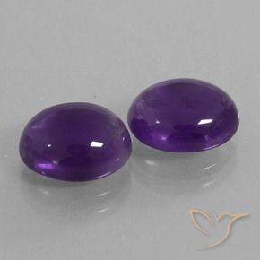 Pedras preciosas de Ametista Violeta médio natural de 5.55 ct, oval, Transparente