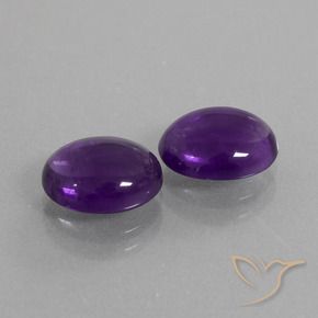 Pedras preciosas de Ametista Violeta escuro natural de 4.65 ct, oval, Transparente