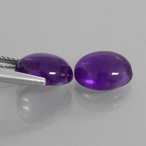 Pedras preciosas de Ametista Violeta médio natural de 5.38 ct, Corte Oval, Transparente