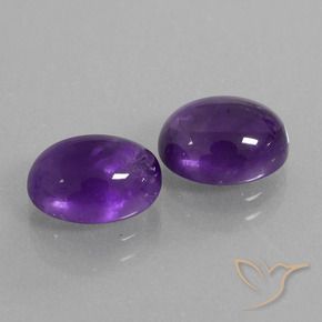 Pedras preciosas de Ametista Violeta médio natural de 5.78 ct, oval, Transparente