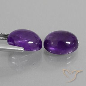 Pedras preciosas de Ametista Violeta médio natural de 5.78 ct, oval, Transparente