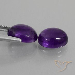 Pedras preciosas de Ametista Violeta médio natural de 5.58 ct, oval, Transparente