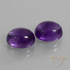 Pedras preciosas de Ametista Violeta médio natural de 6.51 ct, oval, Transparente