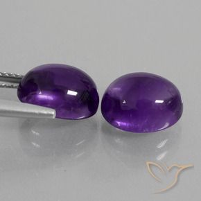 Pedras preciosas de Ametista Violeta médio natural de 6.51 ct, oval, Transparente
