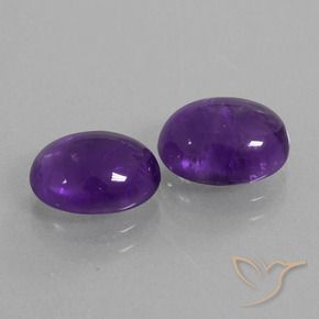Pedras preciosas de Ametista Violeta médio natural de 5.52 ct, oval, Transparente