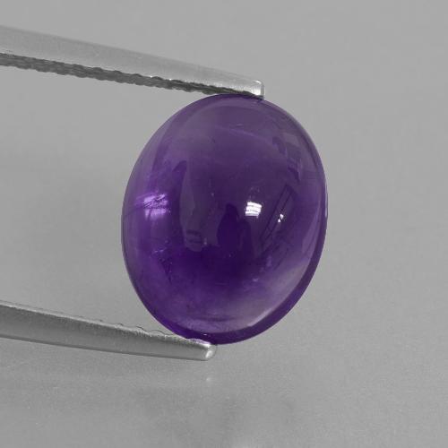 Ametista violeta médio natural 3,10ct, corte oval, transparente