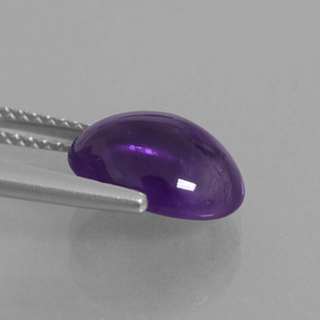 Ametista violeta médio natural 3,10ct, corte oval, transparente
