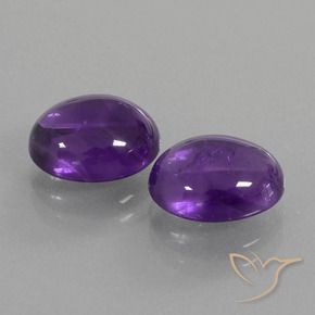 Pedras preciosas de Ametista Violeta médio natural de 5.60 ct, oval, Transparente