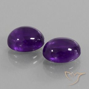 Pedras preciosas de Ametista Violeta médio natural de 6.08 ct, oval, Transparente