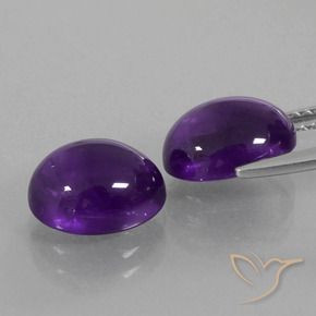 Pedras preciosas de Ametista Violeta médio natural de 6.08 ct, oval, Transparente