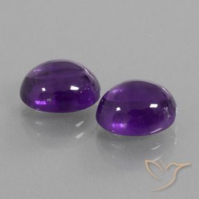 Pedras preciosas de Ametista Violeta médio natural de 5.58 ct, oval, Transparente
