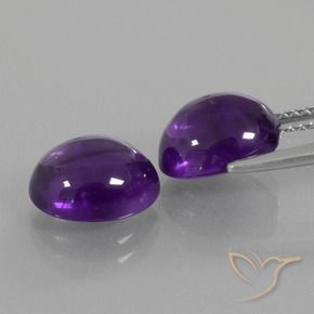 Pedras preciosas de Ametista Violeta médio natural de 5.58 ct, oval, Transparente