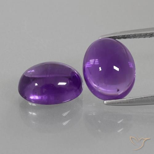 5.96ctw Natural Violeta Médio-claro Ametista, oval, Transparente