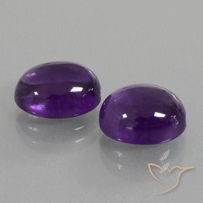 Pedras preciosas de Ametista Violeta médio natural de 6.22 ct, oval, Transparente