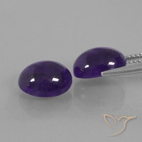 Pedras preciosas de Ametista Violeta Profundo natural de 5.85 ct, oval, Transparente