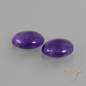 Pedras preciosas de Ametista Violeta médio natural de 4.26 ct, oval, Transparente