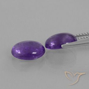 Pedras preciosas de Ametista Violeta médio natural de 4.26 ct, oval, Transparente