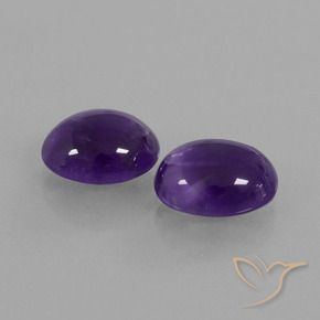 Pedras preciosas de Ametista Violeta escuro natural de 4.91 ct, oval, Transparente