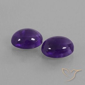 Pedras preciosas de Ametista Violeta escuro natural de 5.61 ct, oval, Transparente
