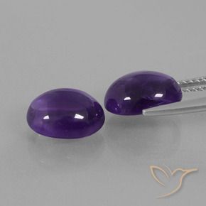 Pedras preciosas de Ametista Violeta escuro natural de 5.61 ct, oval, Transparente