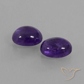 Pedras preciosas de Ametista Violeta Profundo natural de 5.33 ct, oval, Transparente