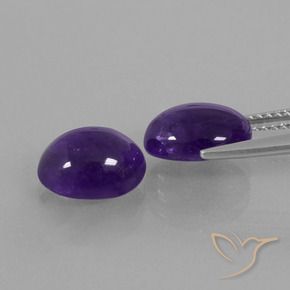 Pedras preciosas de Ametista Violeta Profundo natural de 5.33 ct, oval, Transparente