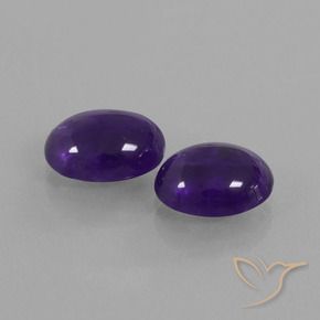 Pedras preciosas de Ametista Violeta escuro natural de 4.76 ct, oval, Transparente