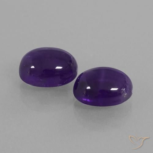 Pedras preciosas de Ametista Violeta escuro natural de 6.11 ct, oval, Transparente