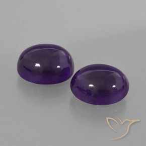 Pedras preciosas de Ametista Violeta escuro natural de 6.06 ct, oval, Transparente