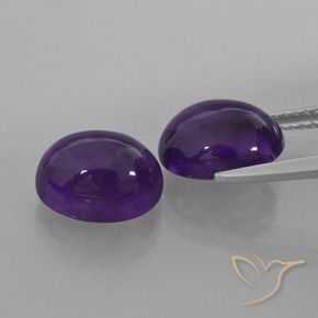Pedras preciosas de Ametista Violeta Profundo natural de 5.98 ct, oval, Transparente