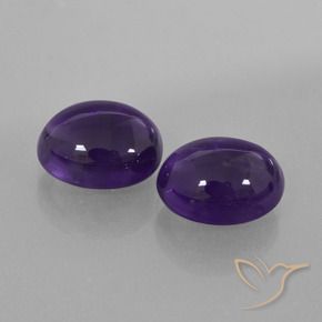 Pedras preciosas de Ametista Violeta escuro natural de 5.96 ct, oval, Transparente