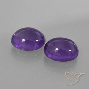 Pedras preciosas de Ametista Violeta Profundo natural de 5.53 ct, oval, Transparente