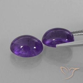 Pedras preciosas de Ametista Violeta Profundo natural de 5.53 ct, oval, Transparente