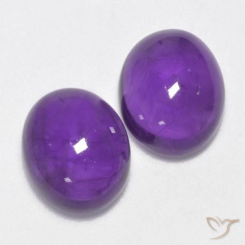 Pedras preciosas de Ametista Violeta Médio-claro natural de 5.63 ct, oval, Transparente