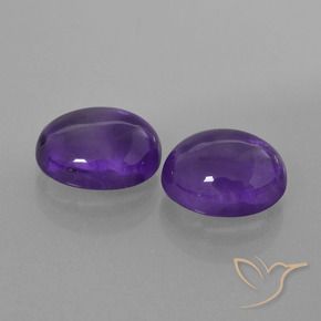 Pedras preciosas de Ametista Violeta médio natural de 5.33 ct, oval, Transparente