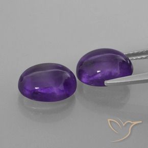 Pedras preciosas de Ametista Violeta médio natural de 5.33 ct, oval, Transparente