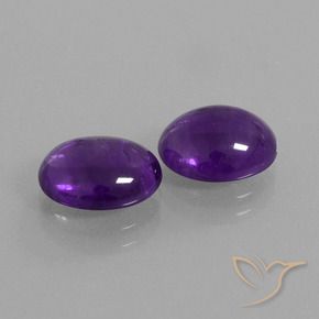 Pedras preciosas de Ametista Violeta médio natural de 4.94 ct, oval, Transparente