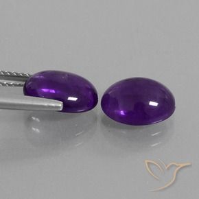 Pedras preciosas de Ametista Violeta médio natural de 4.94 ct, oval, Transparente