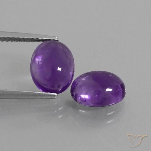 5.08ctw Natural Violeta médio Ametista, oval, Transparente