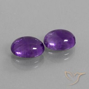 Pedras preciosas de Ametista Violeta médio natural de 5.08 ct, oval, Transparente
