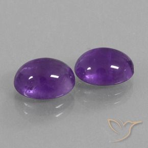 Pedras preciosas de Ametista Violeta médio natural de 5.33 ct, oval, Transparente