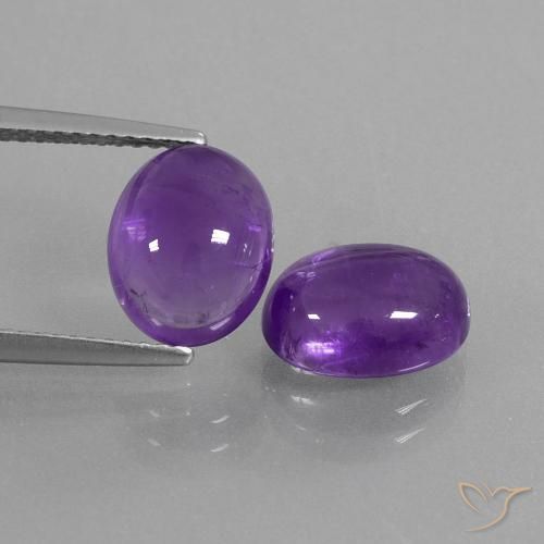 5.76ctw Natural Violeta Médio-claro Ametista, oval, Transparente