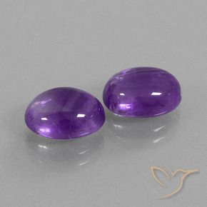 Pedras preciosas de Ametista Violeta Médio-claro natural de 5.76 ct, oval, Transparente