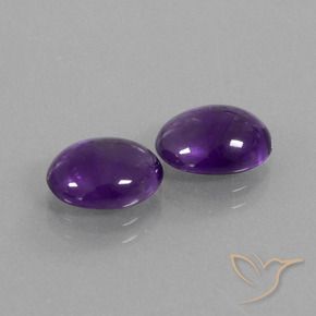 Pedras preciosas de Ametista Violeta médio natural de 4.29 ct, oval, Transparente