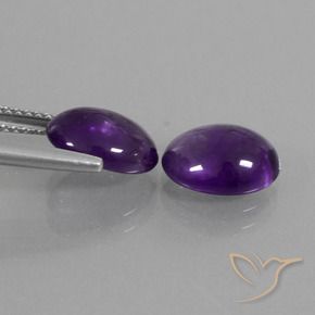 Pedras preciosas de Ametista Violeta médio natural de 4.29 ct, oval, Transparente